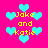 Pixelated cyan hearts and yellow text 'Jake and Katie' on a bright pink background with no visible animation changes.