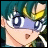 Pixelated anime-style character with teal hair and yellow accents, wearing a blue headband, with visible text 'AnimeIM' and 'com' on a black background.