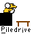 Animated contact sheet showing 9 frames of a yellow stick figure running on various brown structures with "Piledrive" text below each frame.