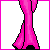 Pixel art contact sheet of a 3x3 grid showing an animated Playboy-themed buddy icon with pink and white color scheme, featuring partial character views and repeated bunny logo frames.