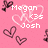 Pink background with pixelated hearts and text reading 'Megan', 'Josh', 'i love you always and forever', 'I promis', and '07/18/07' in white and dark brown.