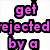 Pixelated text fragments in pink, green, orange, blue, and purple colors arranged in a with black outlines on white background