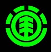 Static green circular logo with a central tree-like symbol on black background, featuring segmented outer rings and pixelated edges.