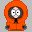 Pixelated character in orange hooded jacket with gray gloves, showing sequential pose changes from full-body to cropped views.