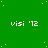 Green background with scattered yellow dots and repeated white text 'visi '12' in a pattern, one gray square visible at bottom right
