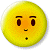 A 50x50 pixel animated buddy icon split into two frames showing a yellow emoji face on the left and green text logo on the right, with visible pixelation and dithering effects.