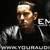 A pixelated image of a person in a dark jacket with a light-colored collar, set against a black background with repeated text elements.