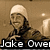 A sepia-toned animated icon shows a person in a white beanie and dark jacket with text reading "Jake Owen" below.