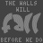 gray arrow icons with red and white text above each , showing variations in lettering like 'THE HALLS' and 'BEFORE HE DO'
