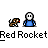 Animated contact sheet of a pixel art buddy icon showing a white stick figure with blue shirt and brown dog-like creature, cycling through four distinct poses across 16 frames arranged in a 4x4 grid.