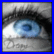 Pixelated close-up of a human eye with blue iris and black pupil, framed by dark eyelashes against grayish skin tones.