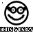 Black-and-white pixelated smiley face with round glasses, repeated in a pattern across multiple