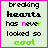 Pixelated text "breaking hearts has never looked so cool" in varying color schemes across six with pink borders
