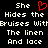 Static pixel art displays white text on black background with red heart symbol replacing 'o' in 'She', repeated twice side-by-side.