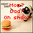 A four- shows a cartoon cow with large eyes and pink cheeks, next to a hamburger, with red text changing