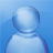 Pixelated blue figure with rounded head and torso against solid blue background, no visible facial features or clothing details.