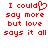 Red pixelated text on white background with a heart symbol replacing the 'o' in 'could' in the left