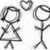 Animated sequence showing stick figures, a couple embracing, and hands forming shapes into a heart.
