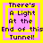 Four identical pixel-art display text with a yellow square animation changing position across frames