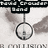 Static pixelated image of a black and white circular object with a vertical stem, suspended from a horizontal bar above.