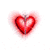 Red heart-shaped icon transitions through three stages of winged butterfly form with increasing symmetry and reduced outline detail.
