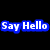 Pixelated text and a blurred figure on a split background with blue, white, black, and gray tones.