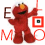 Animated contact sheet of six frames showing Elmo from Sesame Street with changing text and square symbols, arranged in a 3x2 grid on a gray background.
