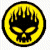 Yellow circular icon with black border containing stylized skull face, green text 'Original Icons .com' on dark green background.