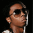 Pixelated image of a person with dark skin wearing sunglasses and white earphones, shown in three views against black background.