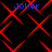 Red diamond lattice pattern with blue 'Joker' text in four corners on black background.