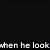 A pixelated image shows a person with curly brown hair wearing dark sunglasses, overlaid with partially visible text reading "when he looks in the eye and tells me" and "hat he loves m.".