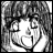 Black-and-white pixelated anime-style character face with wide eyes and open mouth on left, next to "Anime IM" text and stylized "C0M" logo on black background.