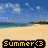 Six pixelated summer-themed images arranged in a , each with 'Summer<3' text below