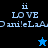 Pixelated text and star symbols on split black, blue, and cyan backgrounds with 'LOVE' and partial names visible.