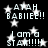Black background with white pixelated text and stars; repeated phrases 'AYAH BABIIEE!!' and 'I am a STAR!!!!!' in blocky font, scattered star shapes.