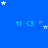Blue background with repeated 'ti <3' text and scattered white stars, some of which move across the frame.