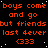 A static digital image displays repeated orange text on a black background with white speckles, featuring the phrases "boys come boys come and go" and "but friends but friends last 4ever," along with four instances of "(333)" in each