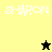 Four display 'SHARON' text with a star symbol changing from black to yellow on black background