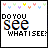 Animated contact sheet of a 4x3 grid showing sequential frames of an AIM buddy icon with text "DO YOU SEE WHAT I SEE?" and changing heart symbols at the top.