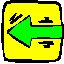Four yellow square icons with black borders display green arrows; two show static left-pointing arrows, two show animated curved arrows with motion lines.