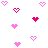 Static image of scattered pink and magenta heart shapes on a gray background with no visible text or motion.