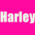 colored squares with repeated white text 'Harley' on each square, including a gray empty space in the bottom-right corner