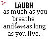 Static buddy icon with black text on white background featuring a quote and small pink hearts in the top-left corner.