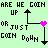 Pixelated green background with black text and arrows forming a directional question about movement, featuring a pink heart symbol at the end of one arrow.