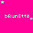 Bright pink background with white and light pink stars scattered throughout, displaying repeated 'bRunEtte' text in white pixelated font.
