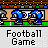 Pixelated football-themed animation showing a blue character in various game actions across multiple
