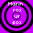 Four identical circular icons with purple backgrounds and black concentric rings, each displaying text elements including 'Marin', 'FOX', 'UK', and '50X' in white pixelated font.