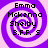 Four identical pixelated icons with purple and white spiral backgrounds display text: Emma McKenna Shelby B.F.F. S.