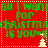 Red background with green text reading "all I want for christmas is you" and small white Christmas trees, divided into four quadrants by white dotted lines.