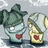 Two pixelated cartoon characters with heart symbols on their chests stand side-by-side against a light gray background, while teal text reads "ME AND NIKKI" on the right.
